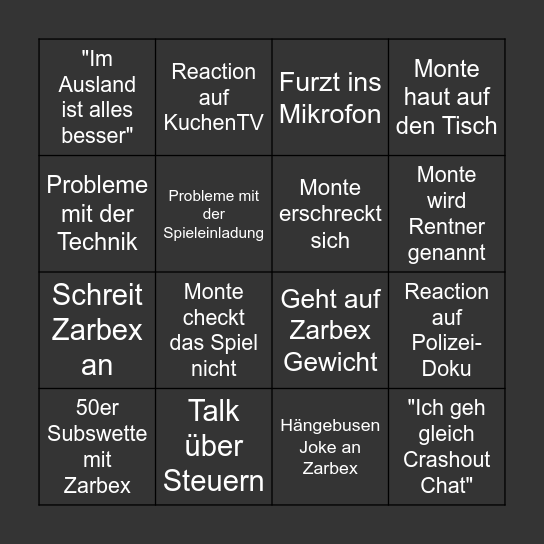 Monte - BINGO Card
