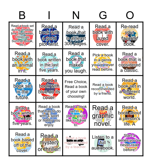 Kimberly Middle School Library Bingo Card