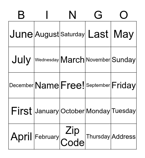 ESL Bingo #2 Bingo Card