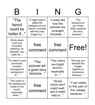 Autobiography critique Bingo Card