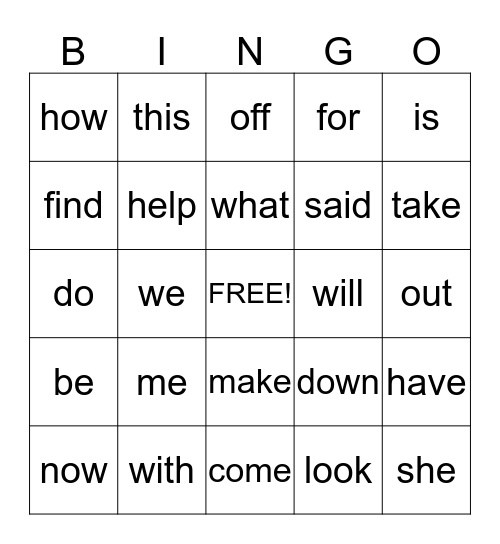 Gissel's  Bingo Card