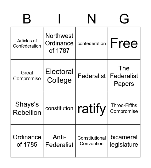 Ch. 3 Bingo- Lessons 1 & 2 Bingo Card