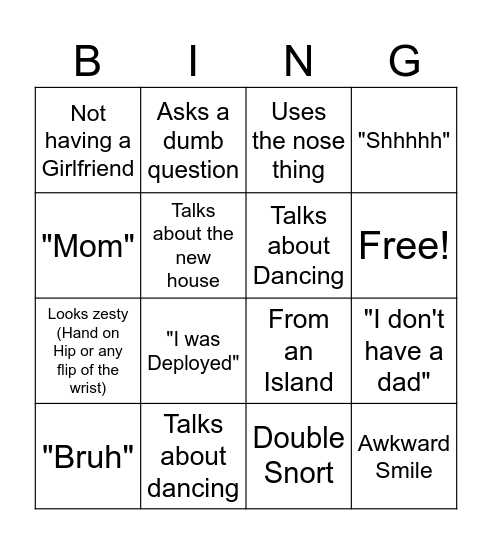 Peter Bingo Card