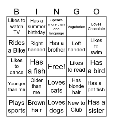 Diversity Bingo Card