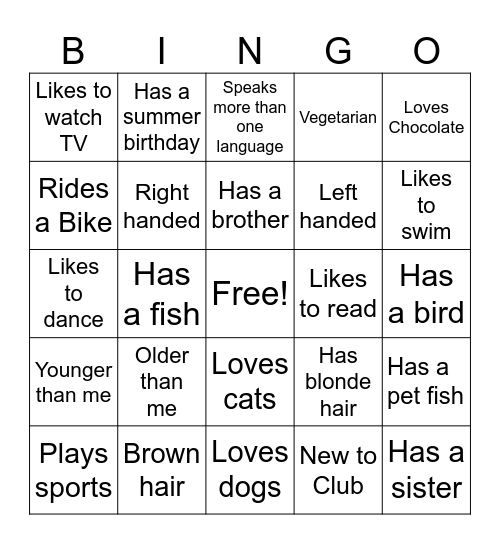 Diversity Bingo Card
