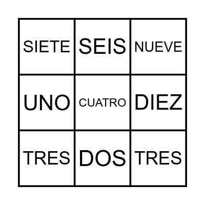 Bingo 1 - 15 Bingo Card