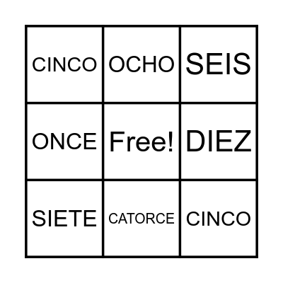 Bingo 1 - 15 Bingo Card