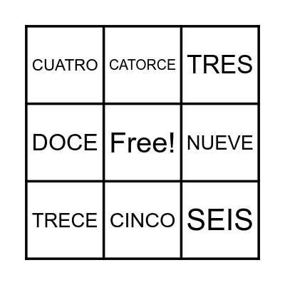 Bingo 1 - 15 Bingo Card