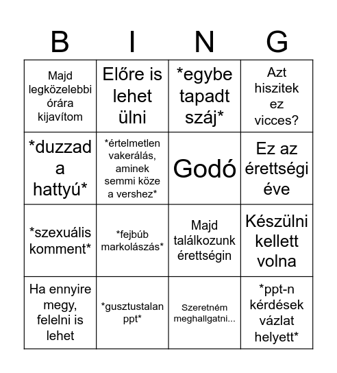 Bátka Bingo Card