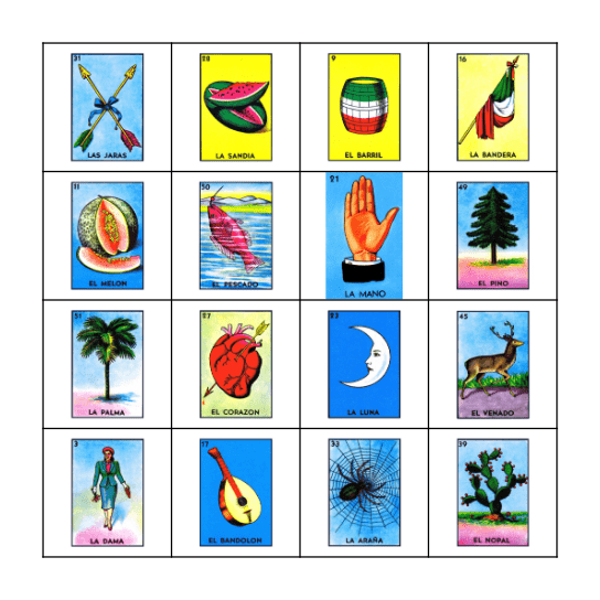 Lotería Bingo Card
