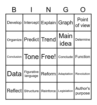 STAAR  Bingo Card