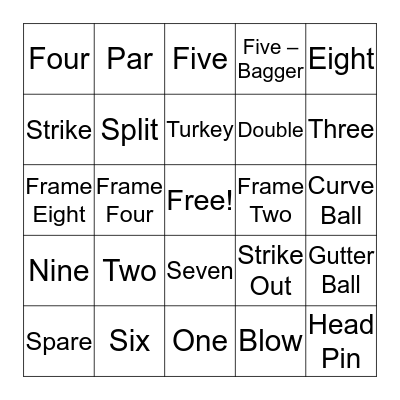 Hamilton Lane's Bowling Bingo Card