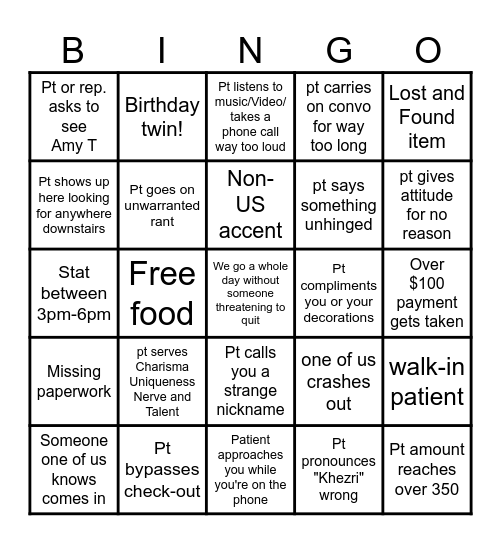 BINGOOOOOOO Bingo Card