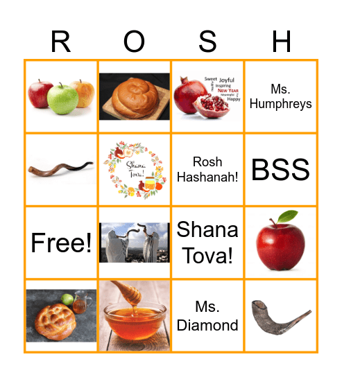 Rosh Hashanah Bingo Card