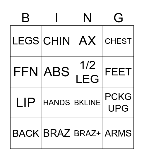 UPSELL BINGO Card