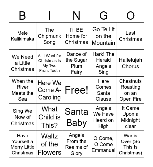 Christmas Bingo Card