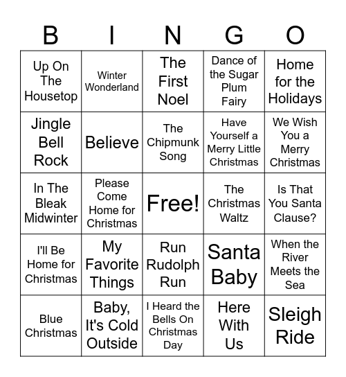 Christmas Bingo Card