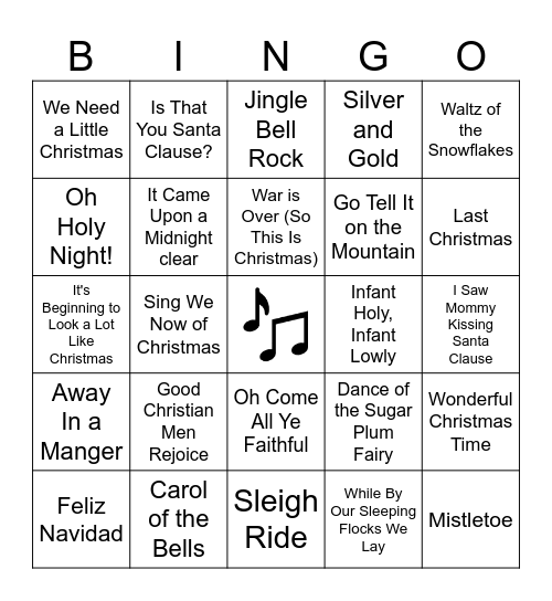 Christmas Bingo Card