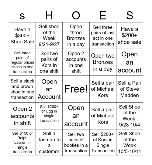 Selling colleague Bingo Card Bingo Card