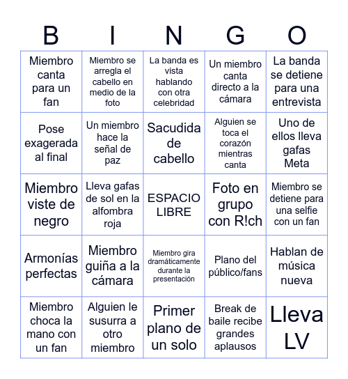 dnd at premios juventud Bingo Card
