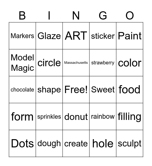 Donuts Bingo Card