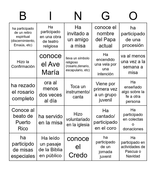 ¿Quién lo ha hecho? Bingo Card