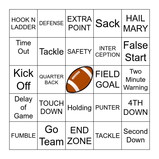 FOOTBALL BINGO Card