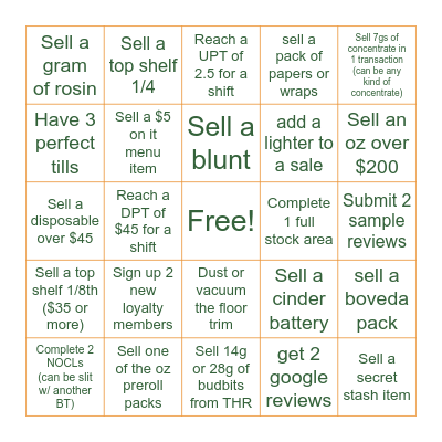 Cinder October Bingo Card