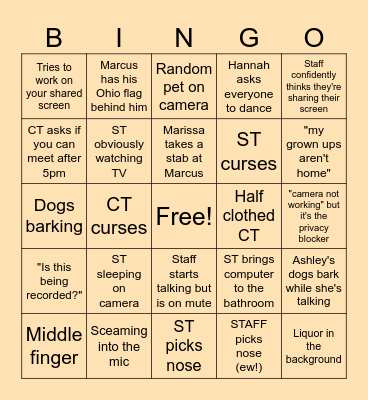 Kindergarten Crew Bingo! Bingo Card