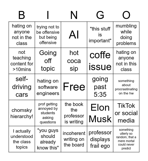 THEORY OF COMP (2025) Bingo Card