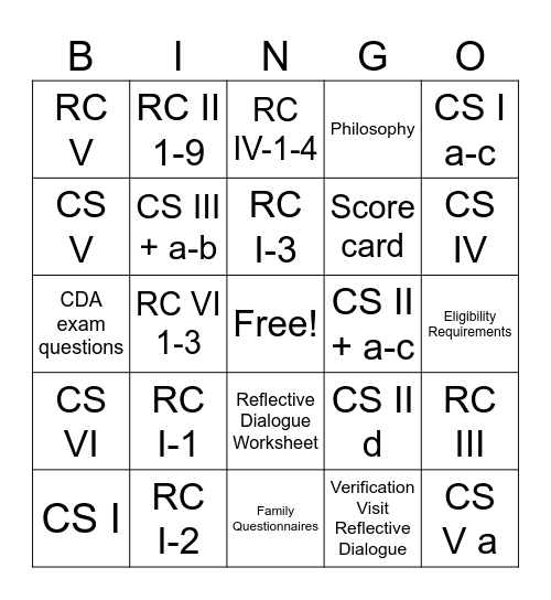 CDA CS Book Bingo Card