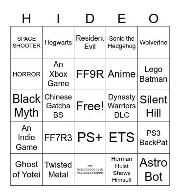 State of Play Sept 25 Bingo Card