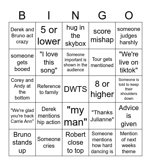 One hit wonders Bingo Card