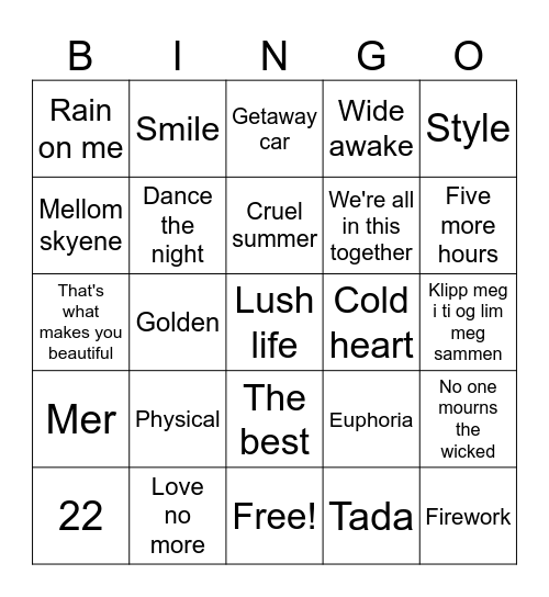 Fredrik Alexander 30 år! Bingo Card