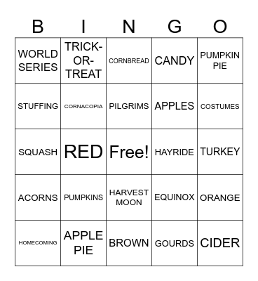 FALL BINGO Card