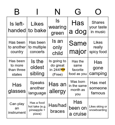 Icebreaker Bingo: Find Someone Who v2 Bingo Card