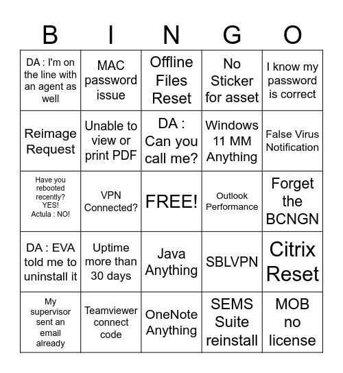 Scary Ticket Bingo! Bingo Card