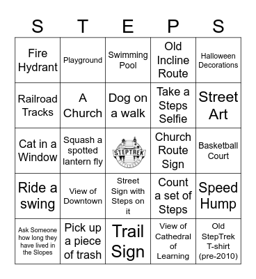 Pittsburgh StepTrek 2025 Bingo Card
