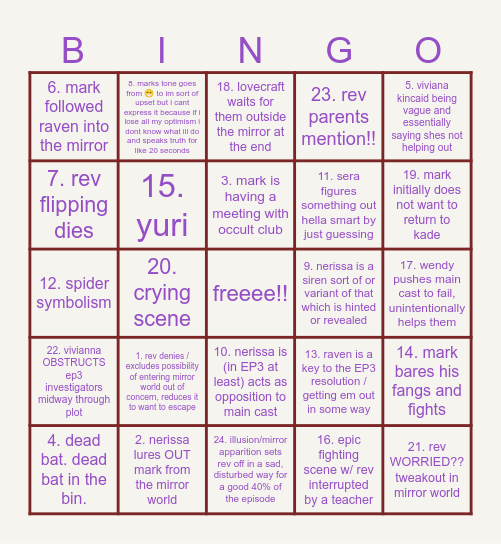 mirror world bingbong Bingo Card