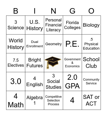 Are you Ready to Graduate? Bingo Card