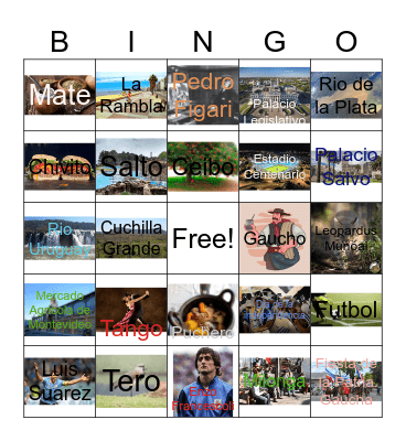 Bingo cultural Uruguayo Bingo Card