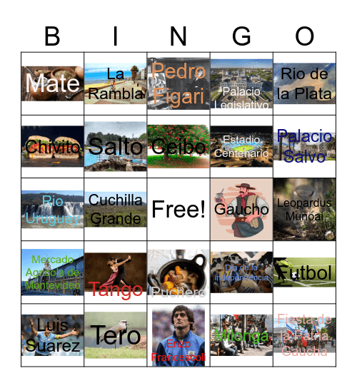 Bingo cultural Uruguayo Bingo Card