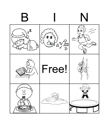 ACTION VERBS Bingo Card