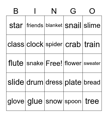 BLENDS Bingo Card