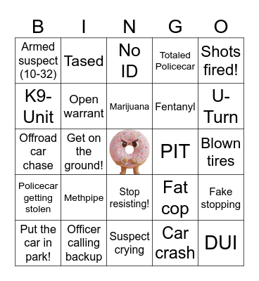 Police Chase Bingo Card