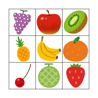 Fruits! Bingo Card