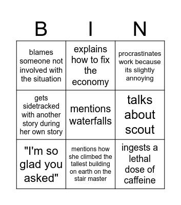 Jadyn Bingo Card