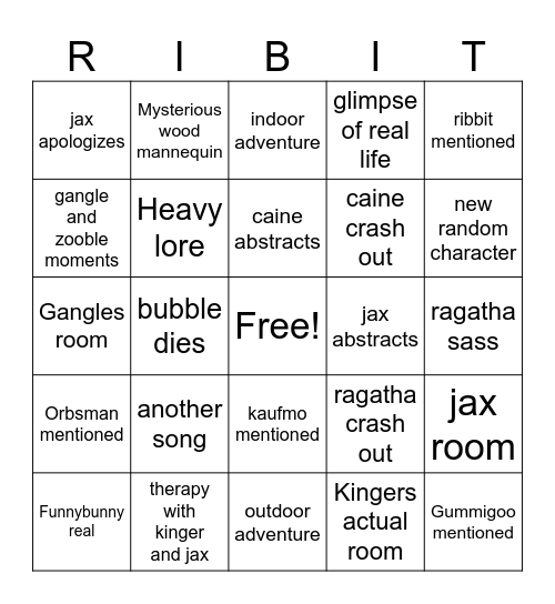 episode 7 Bingo Card