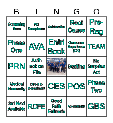 ASCENSION RCFE BINGO Card