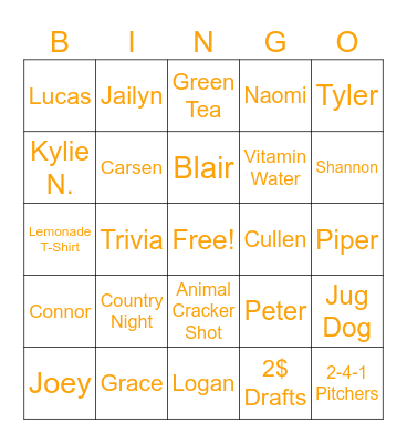Red Jug Bingo Fall 2025 Bingo Card